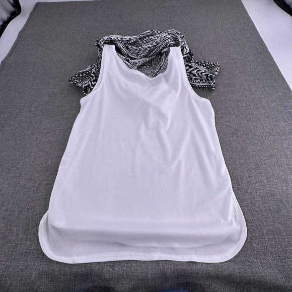 NY Collection Short Sleeve Top Petite Small Lined Tank Underneath Stretch Textur - Picture 12 of 15